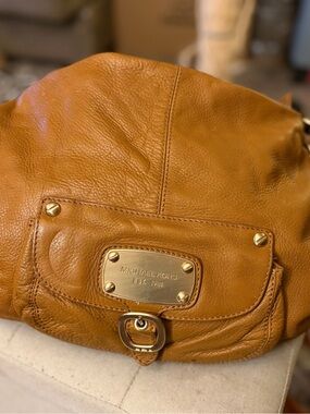 Michael Kors Cognac Leather Shoulder Hobo with Gold Hardware